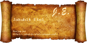 Jakubik Etel névjegykártya